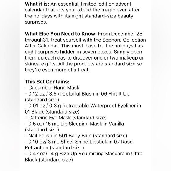 SEPHORA COLLECTION After Advent Calendar Limited Edition - Picture 6 of 7